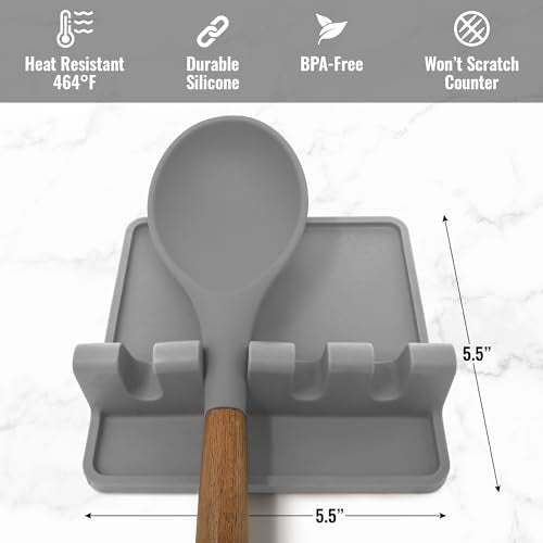 Durable Spoon Rest with Drip Pad