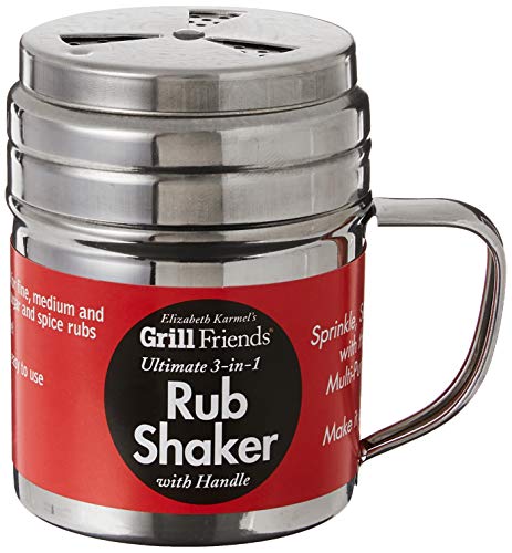 Adjustable Dry Rub Shaker with Holes for Medium and Coarse Grind Seasonings, Stainless Steel, 1-Cup Capacity