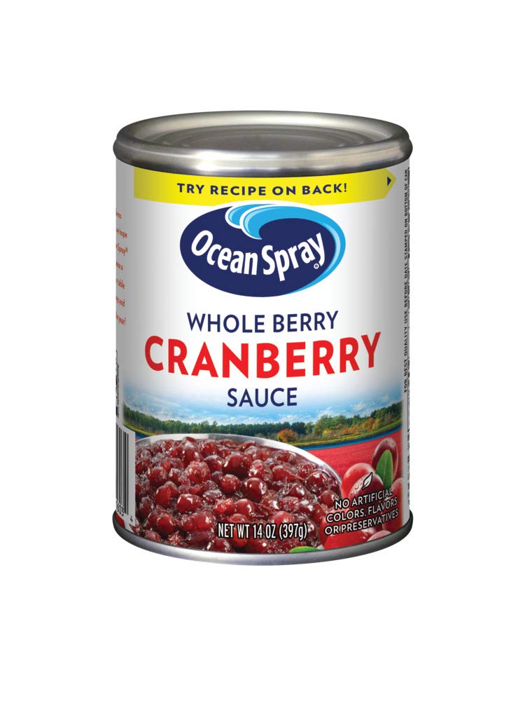 Ocean Spray® Whole Cranberry Sauce, Canned Side Dish, 14 Oz Can (Pack of 1)