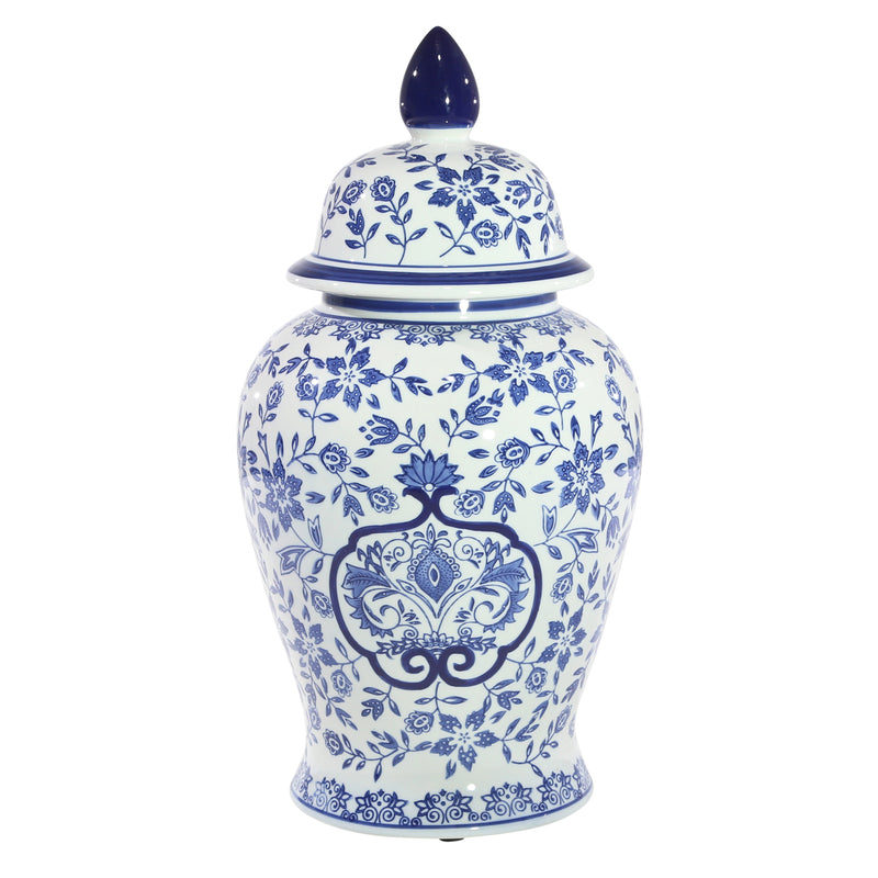 White/Blue Temple Jar 18", Jars