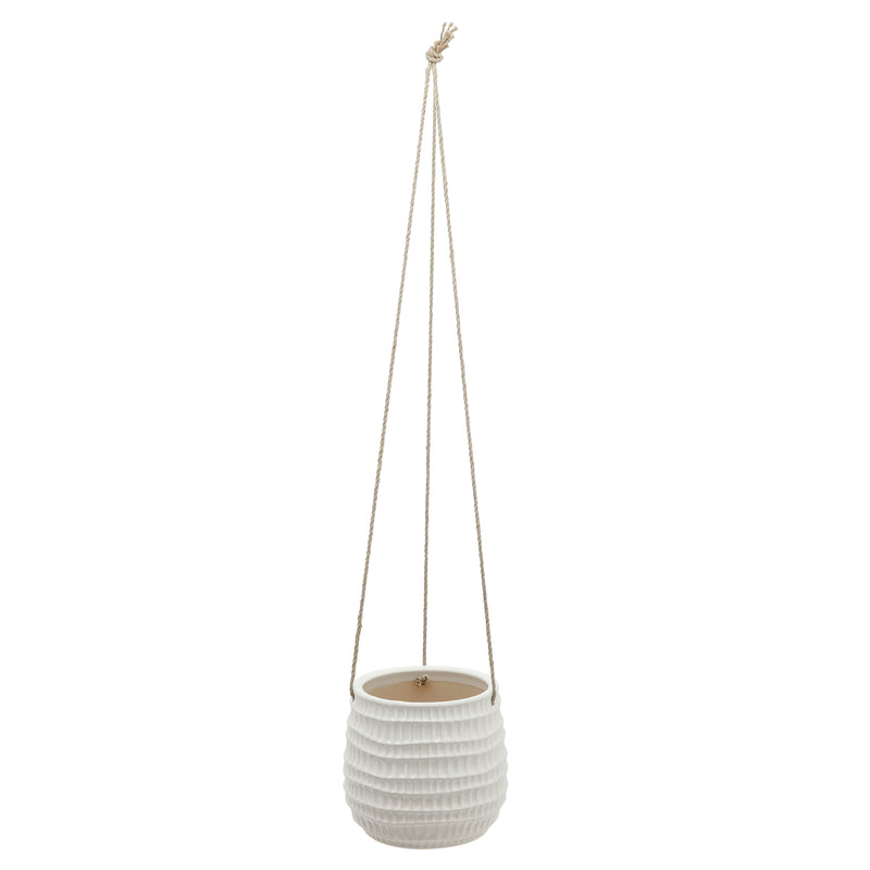 6" Dimpled Hanging Planter, White, Planters