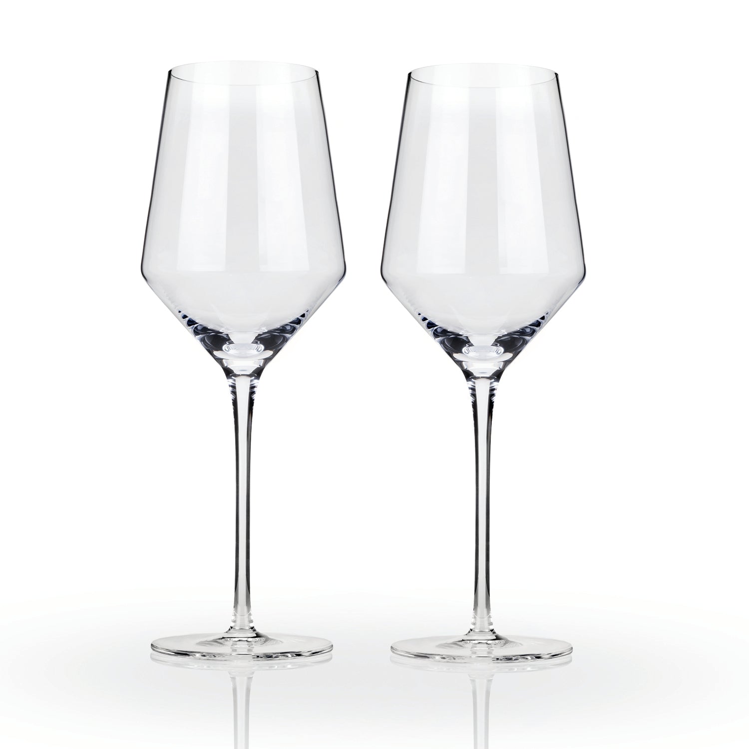 Angled Crystal Chardonnay Glasses 