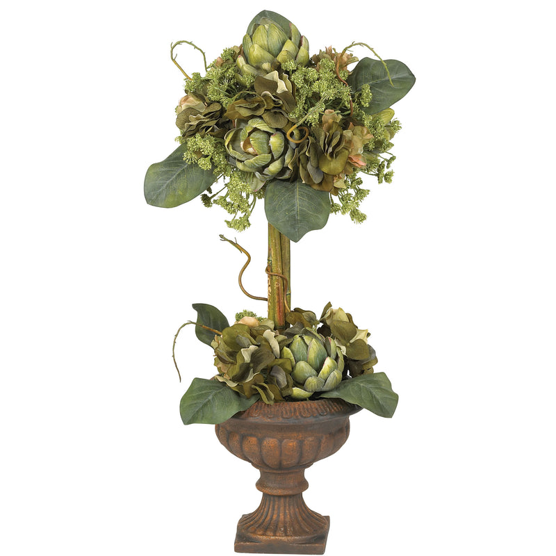 Artichoke Topiary Silk Flower Arrangement