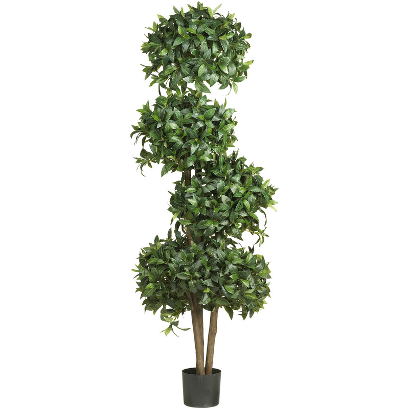 69" Sweet Bay Topiary with 4 Balls Silk Tree