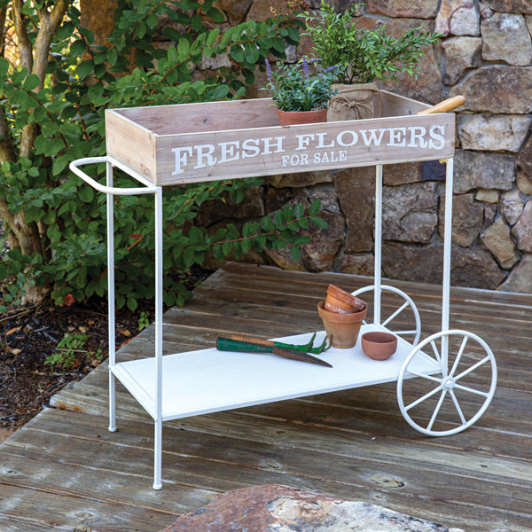 Fresh Flowers Rolling Cart