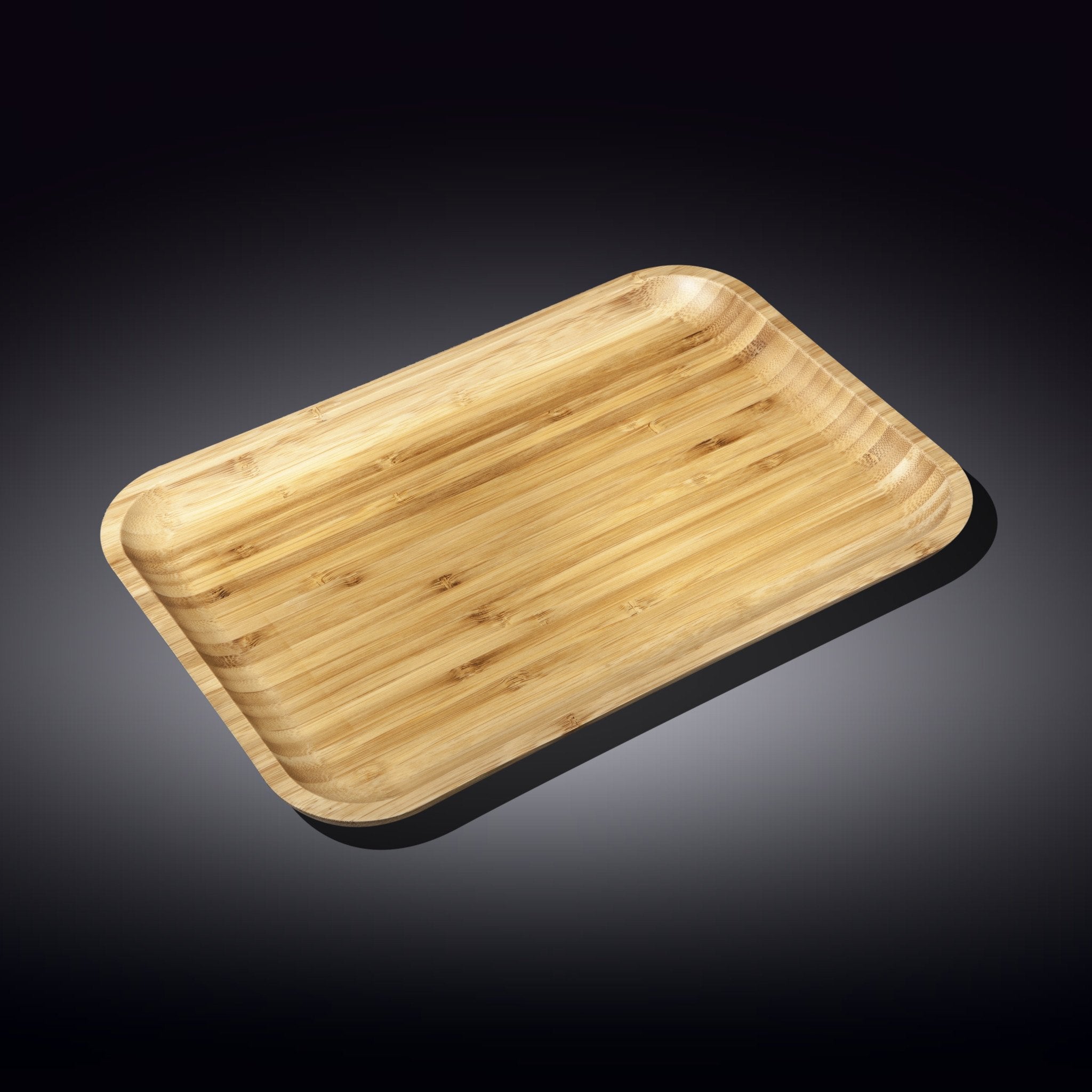 Set of 6 Natural Bamboo Dishes 11" x 7"