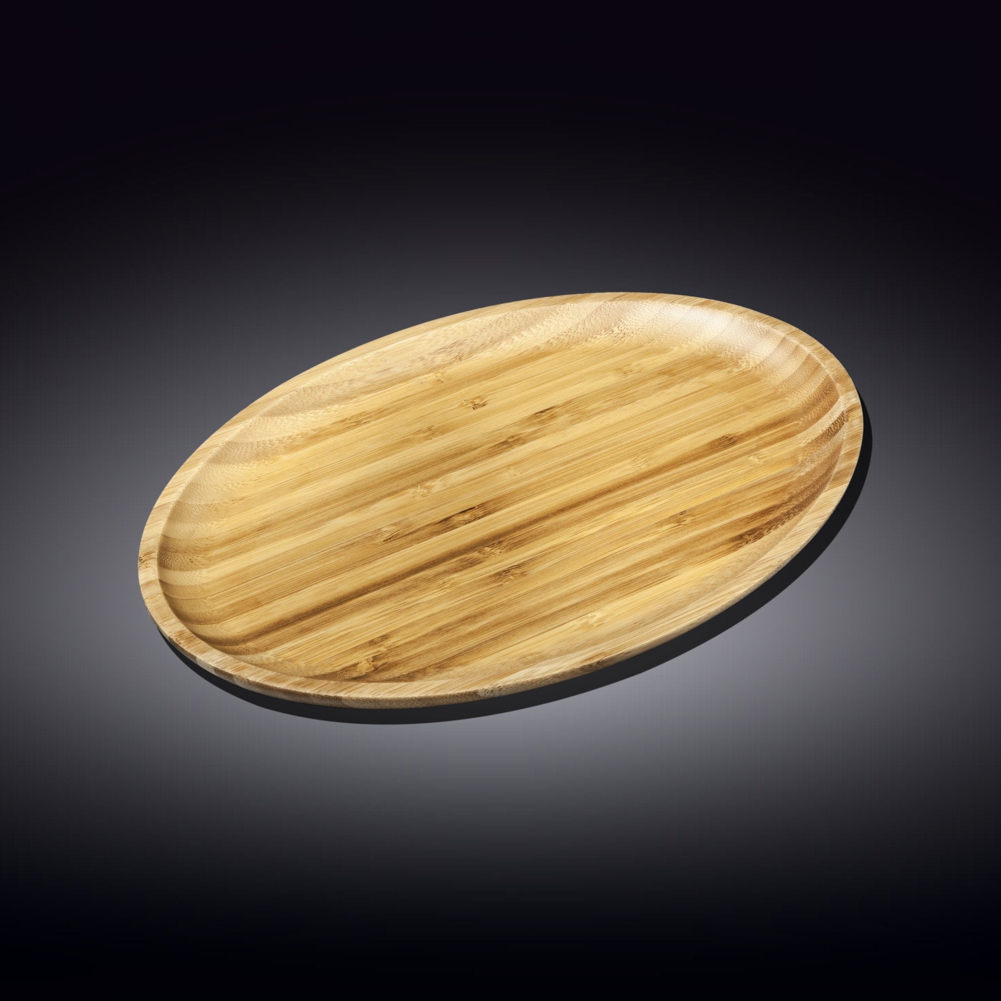 Set of 6 Natural Bamboo Oval Platters 12" x 8"