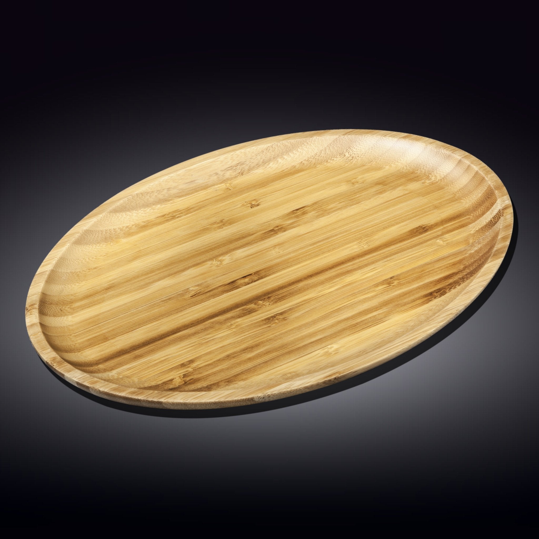 Set of 3 Natural Bamboo Oval Platters 18" x 13.25"
