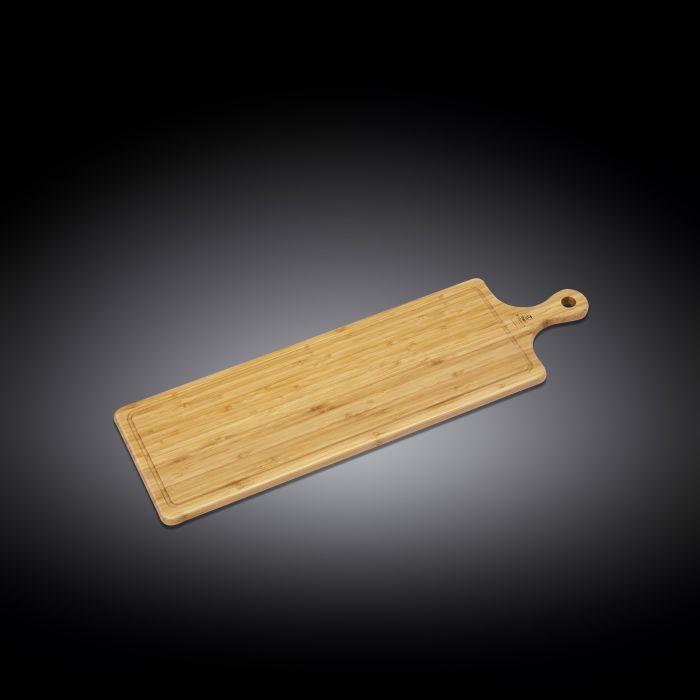 Set of 2 Natural Bamboo Long Serving Boards with Handle 26"