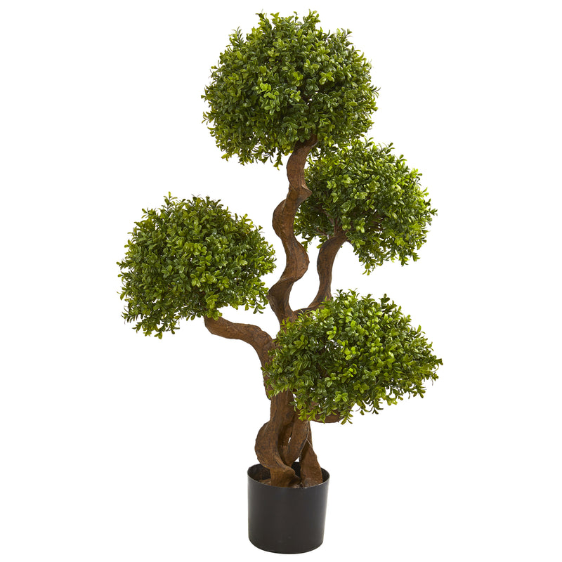 3.5" Four Ball Boxwood Artificial Topiary Tree