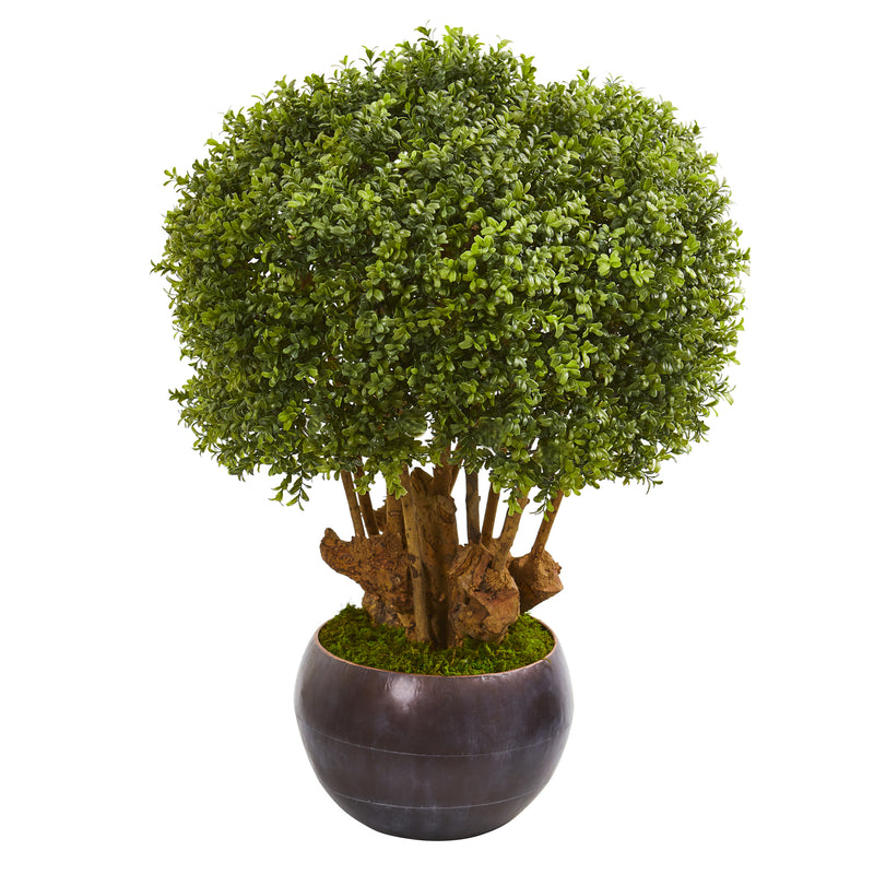 38" Boxwood Artificial Topiary Tree in Decorative Bowl 