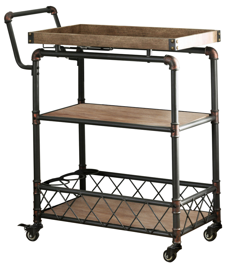 Industrial Style Pipe Frame Serving Cart