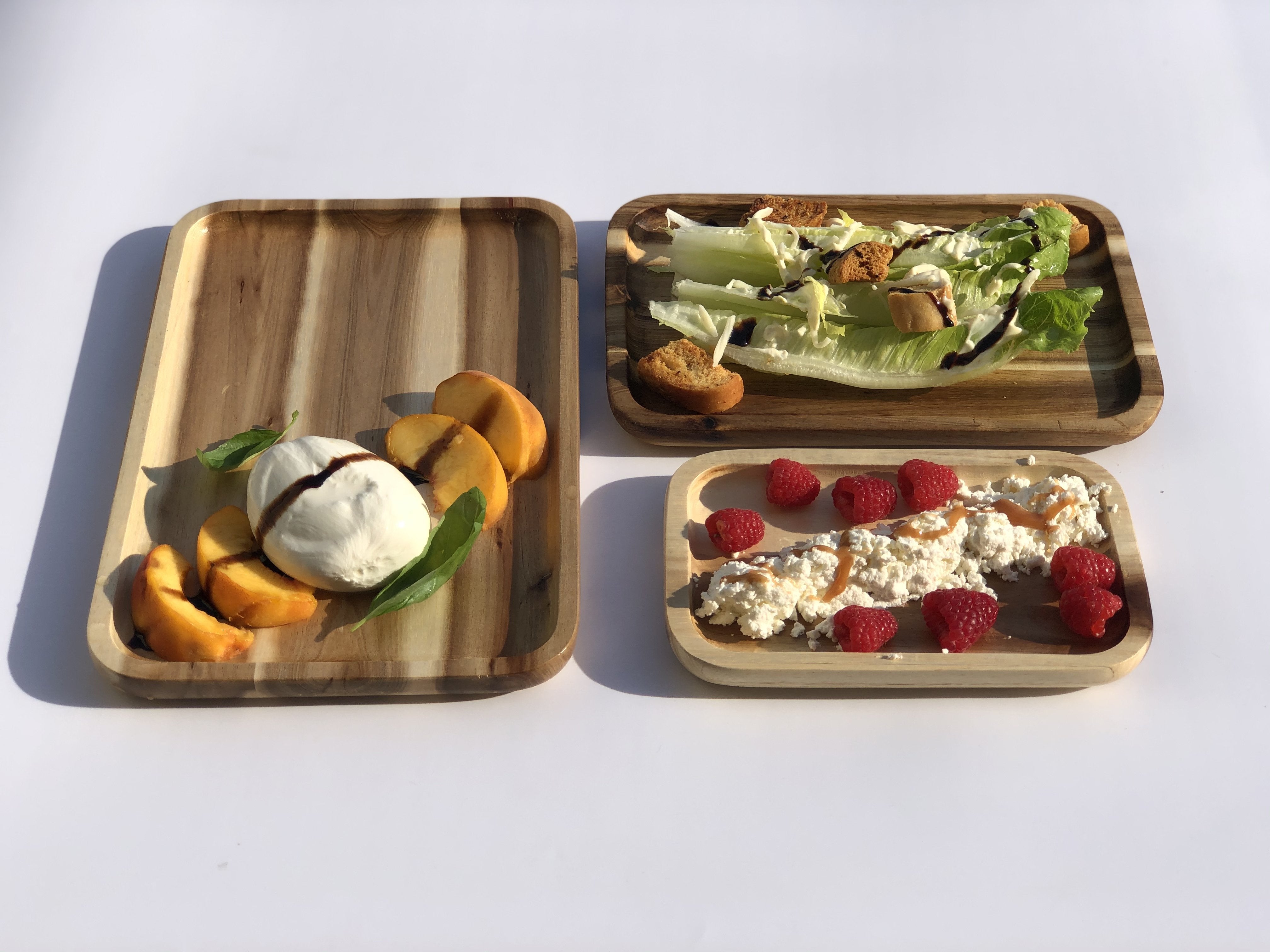 Set of 6 Acacia 6" Rectanble Serving Trays