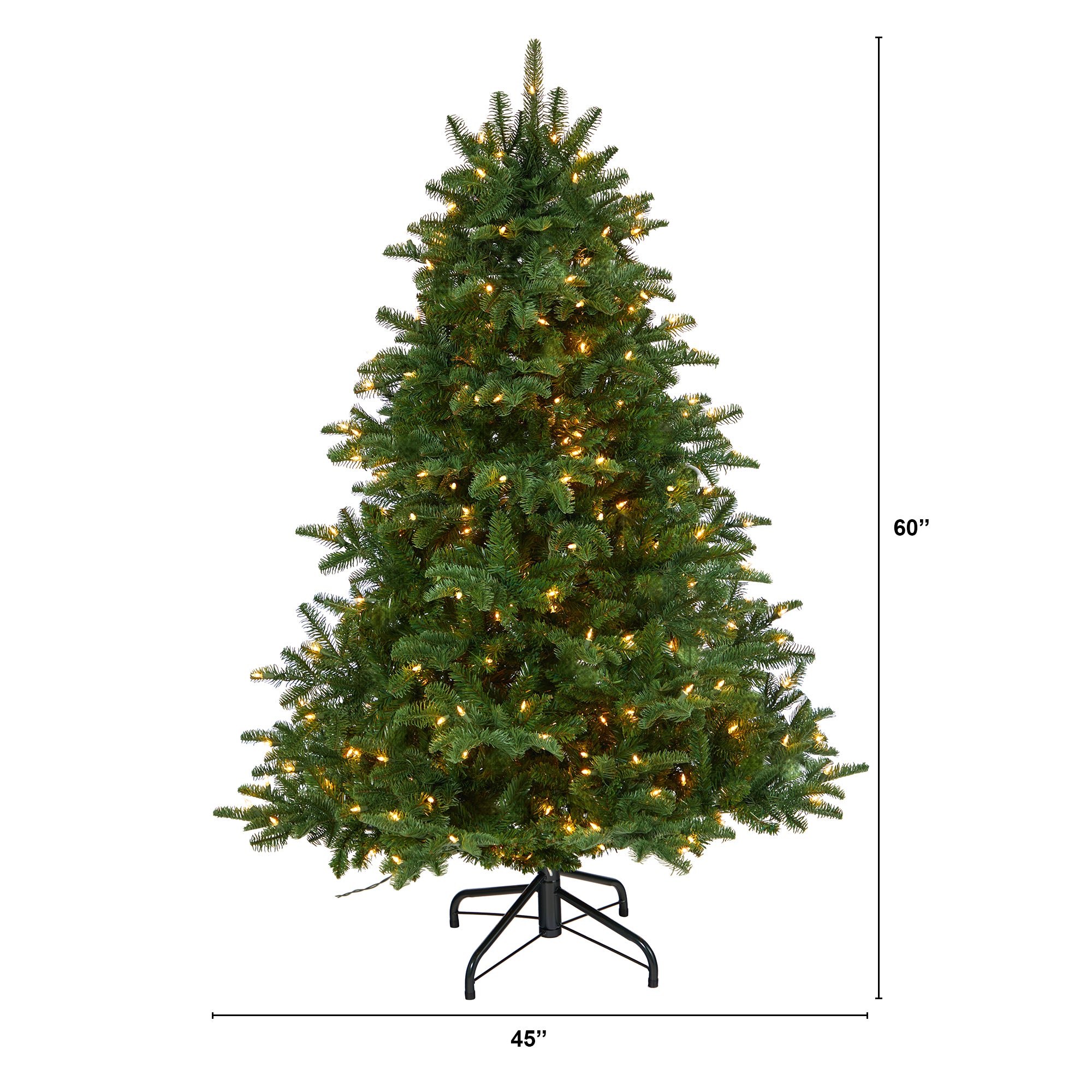 5' South Carolina Spruce Artificial Christmas Tree with 300 White Warm Lights and 1370 Bendable Branches
