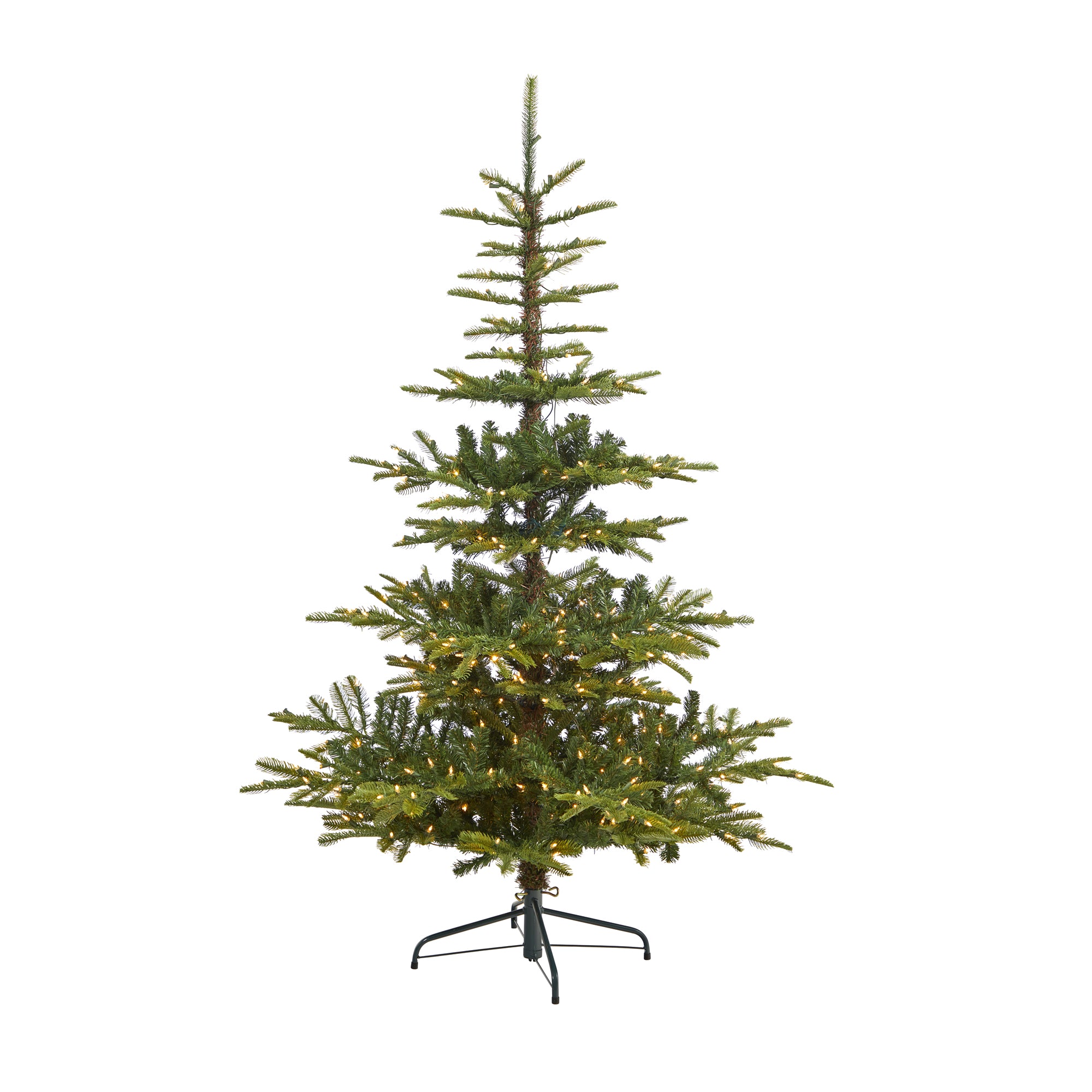 6' Layered Washington Spruce Artificial Christmas Tree with 350 Clear LED Lights and 705 Bendable Branches