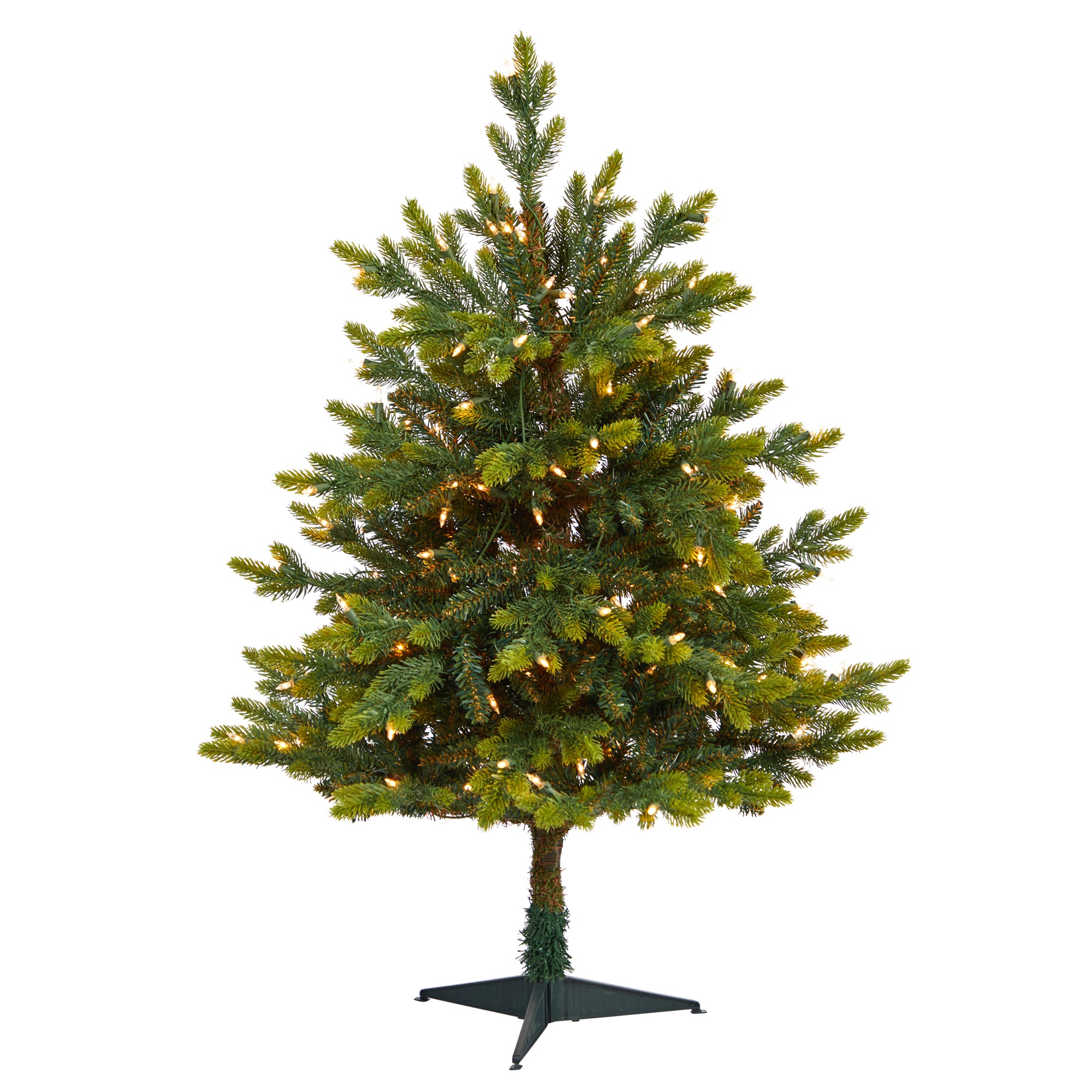 3' North Carolina Fir Artificial Christmas Tree with 150 Clear Lights and 563 Bendable Branches