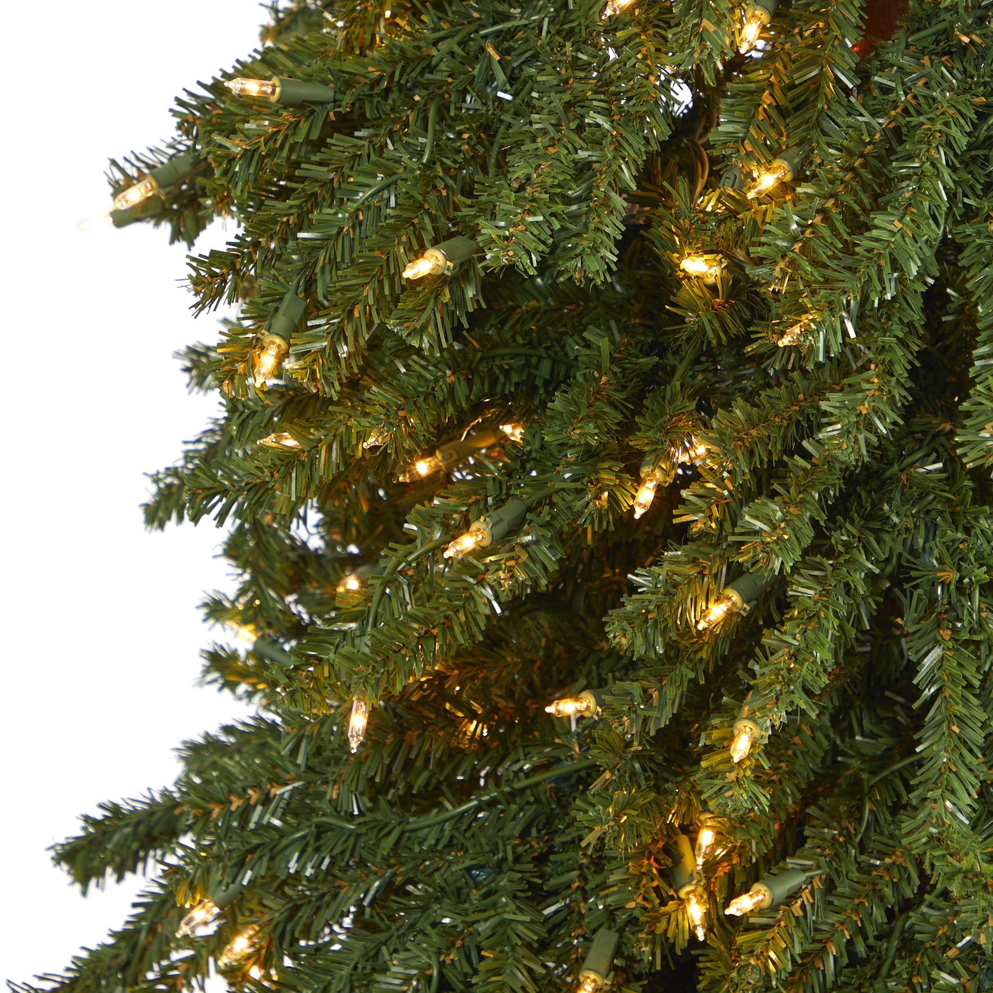 8' Grand Alpine Artificial Christmas Tree with 500 Clear Lights and 1051 Bendable Branches on Natural Trunk
