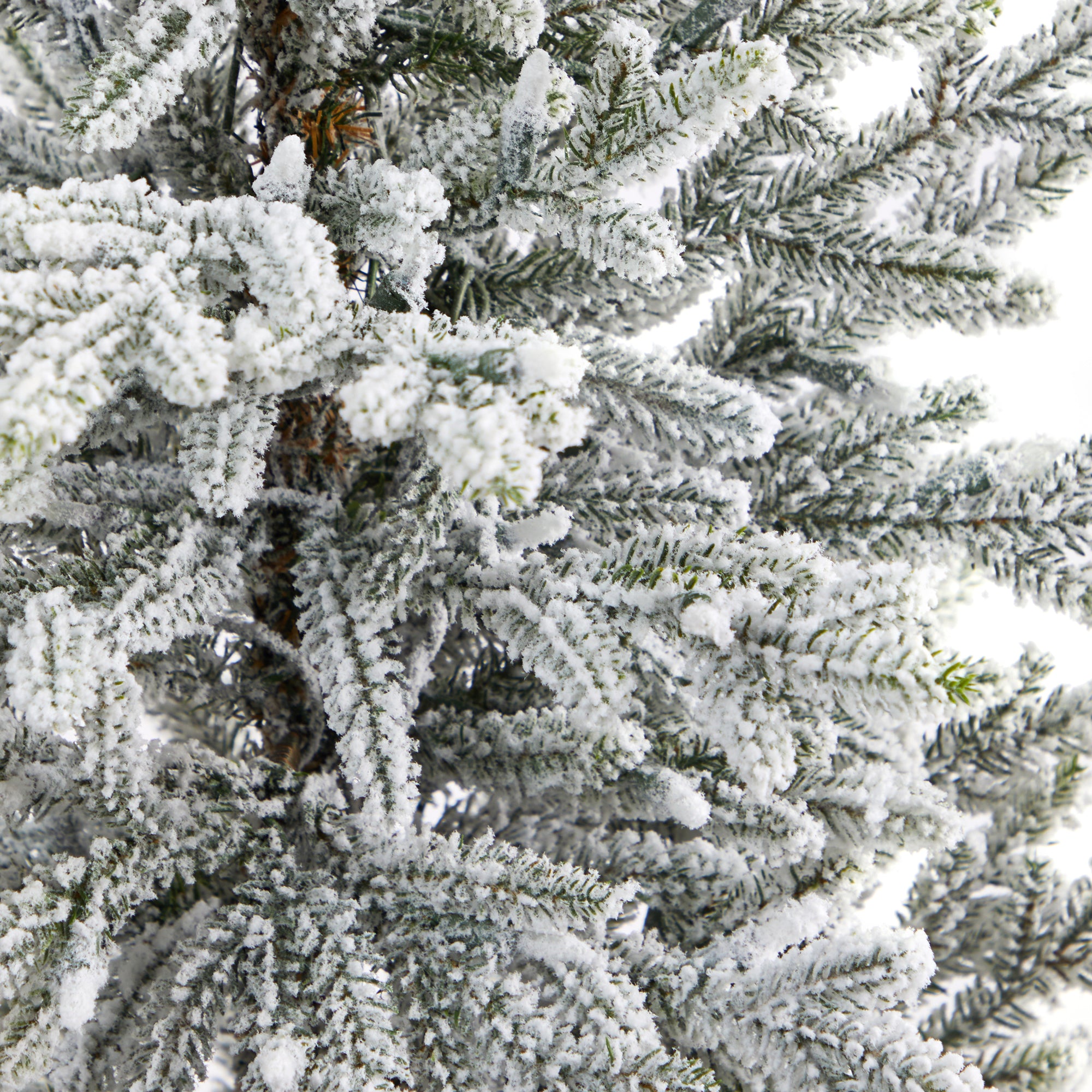 5' Flocked Fraser Fir Artificial Christmas Tree with 300 Warm White Lights and 967 Bendable Branches in Gray Planter