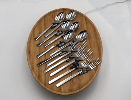 2-Piece Stainless Square Handle Fork and Knife Set 