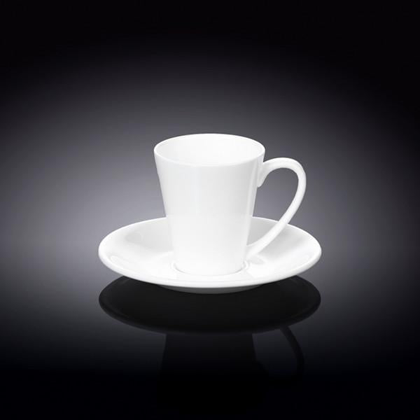 Set of 6 Fine Porcelain 4 Oz. Coffee Cup & Saucer 