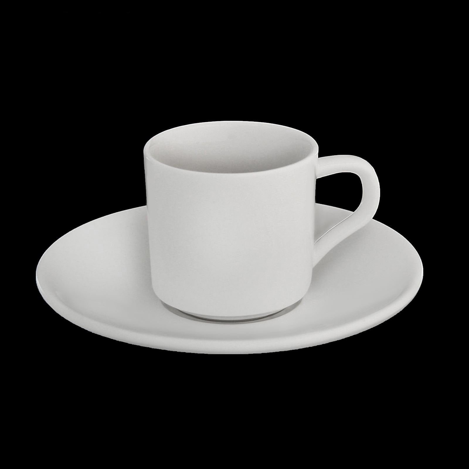 Set of 6 Fine Porcelain 3 Oz. Coffee Cups & Saucers