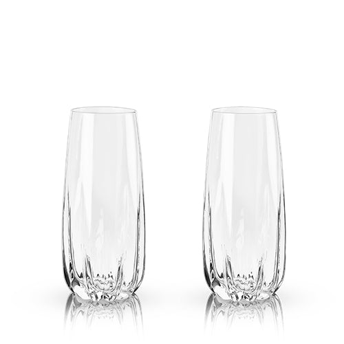 Cactus Crystal Stemless Champagne Flutes 