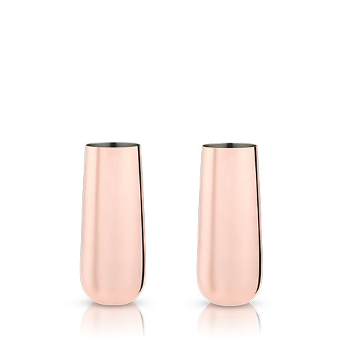 Copper Stemless Champagne Flutes 
